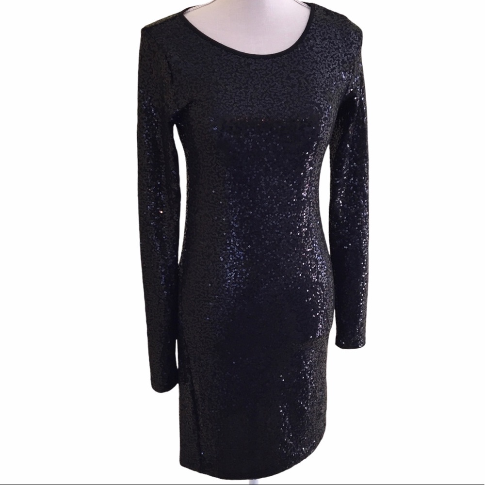 Kensie Long Sleeve Sequin Dress S